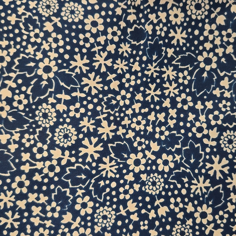 Blue and White Floral Scarf